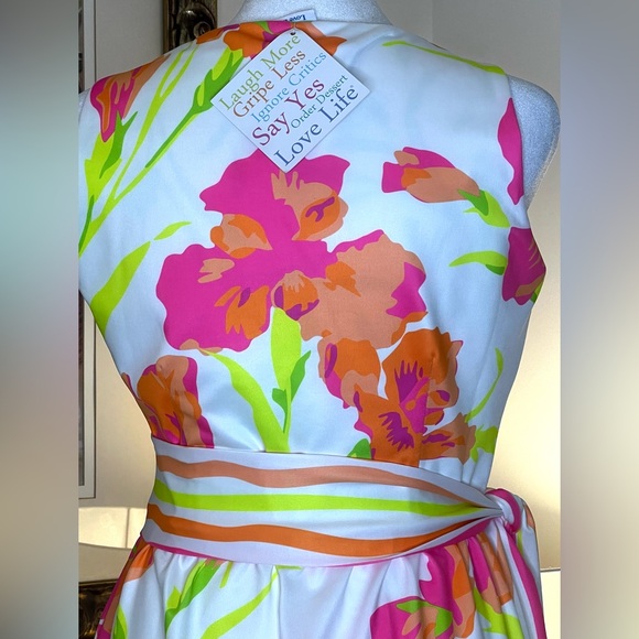 Gretchen Scott Jersey Date Night White Floral Dress Size Small - Picture 13 of 13